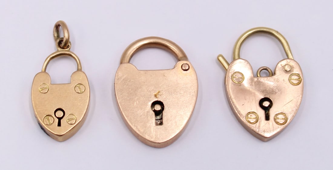 JEWELRY. (3) English Gold Locks. (1 of 10)