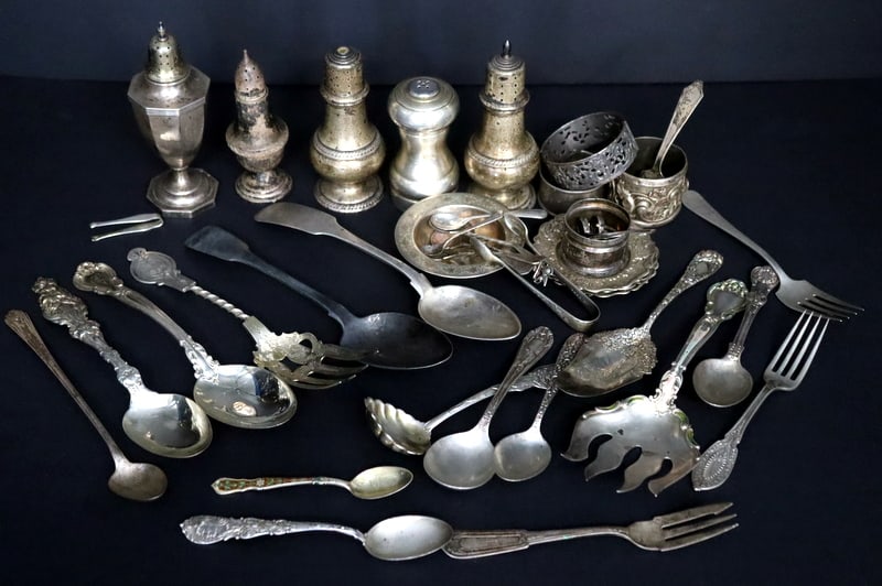 STERLING. Assorted Sterling Hollowware & Flatware. (1 of 20)