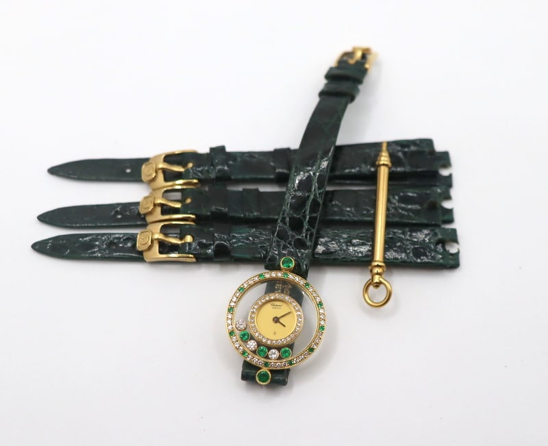 JEWELRY. Chopard Happy Diamonds 18kt Emerald and (1 of 13)