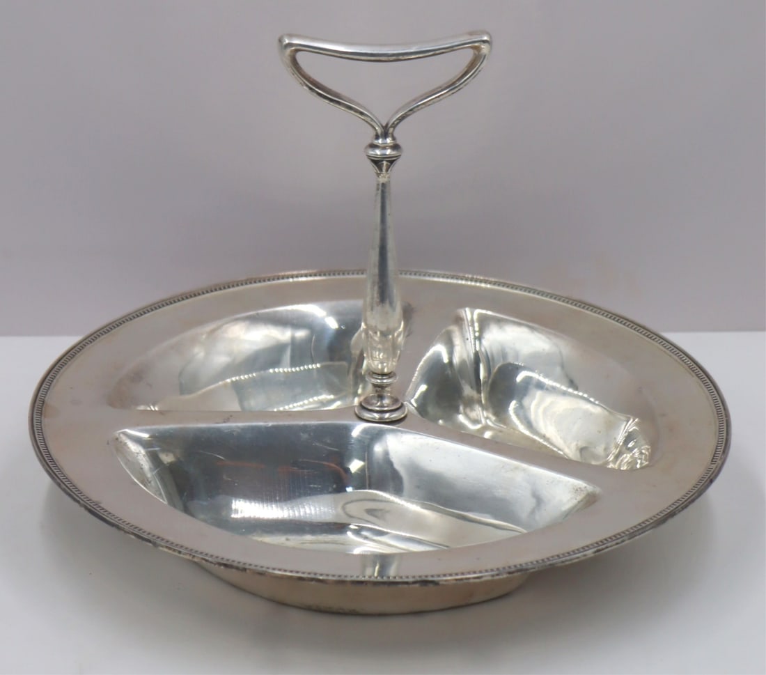 STERLING. Gorham Sterling Triparte Serving Dish. (1 of 9)