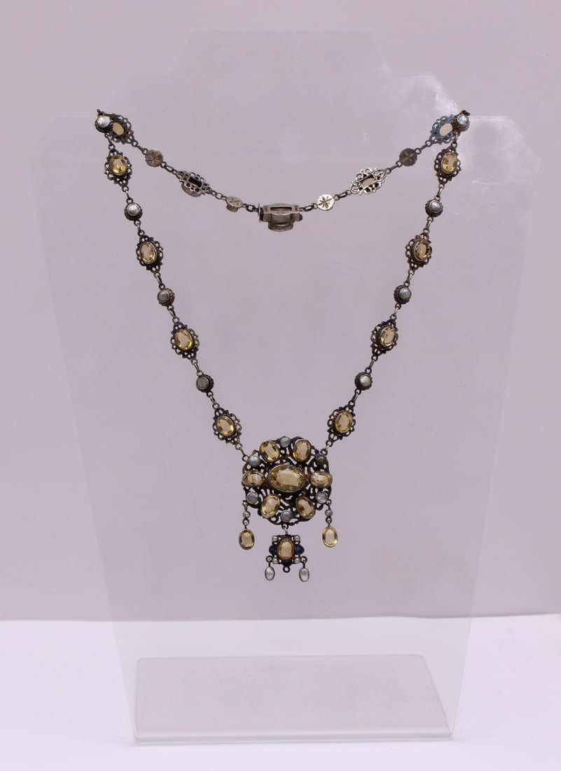 JEWELRY. Continental .850 Silver, Faceted Gem and (1 of 6)