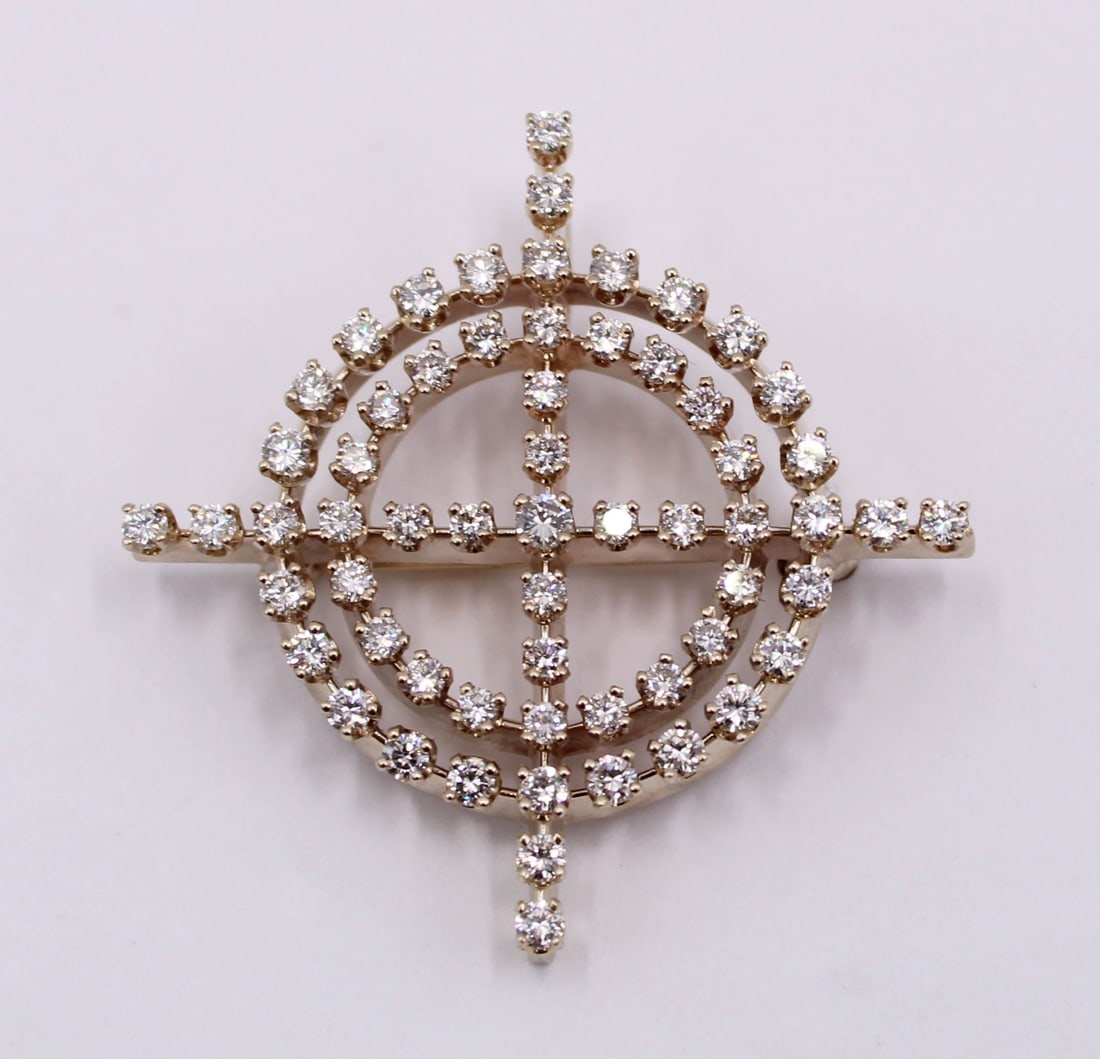 JEWELRY. AGA Correa 14kt Gold and Diamond Brooch. (1 of 7)