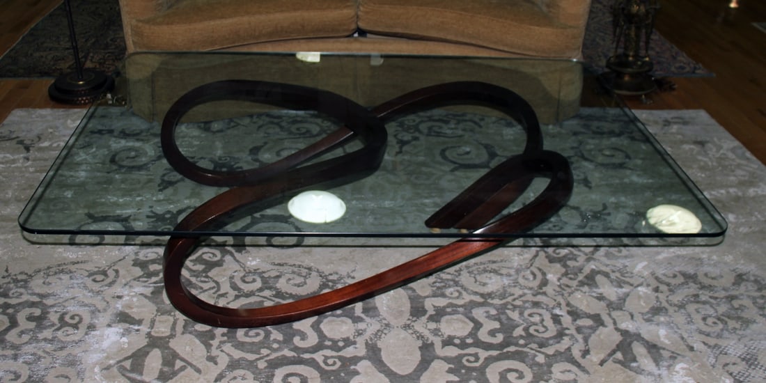 After Vladimir Kagan Vintage Wood Base Coffee (1 of 4)