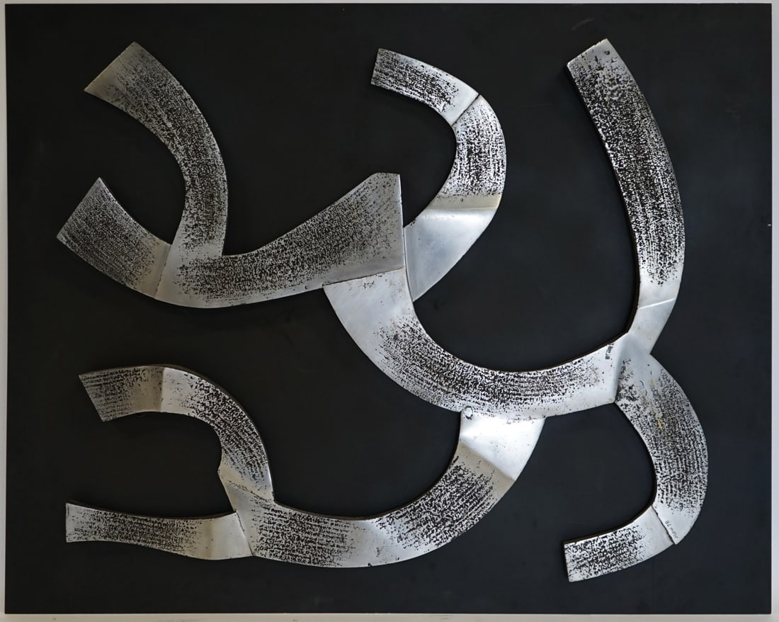 JAMES MYFORD (AMERICAN, 1940-2014).: 'Untitled' 1978. Aluminum mounted on steel. Signed and dated '78'. Property from a Astoria, NY collection. Dimensions: overall 48" h x 60" w.