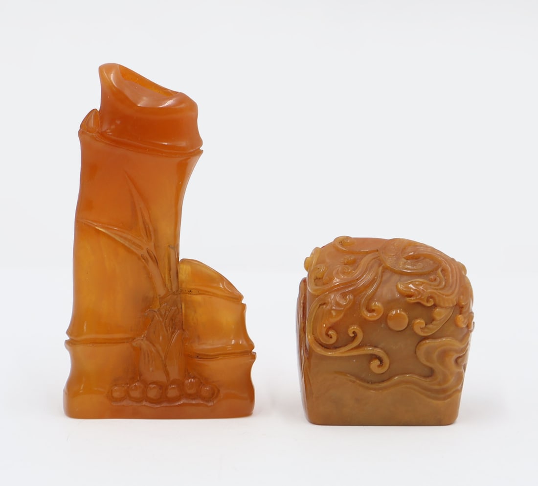 (2) Chinese Shoushan Carvings. (1 of 14)