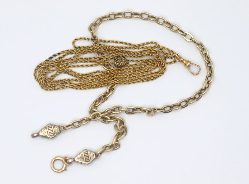 JEWELRY. 10kt Gold Slide Fob Chain. (1 of 11)