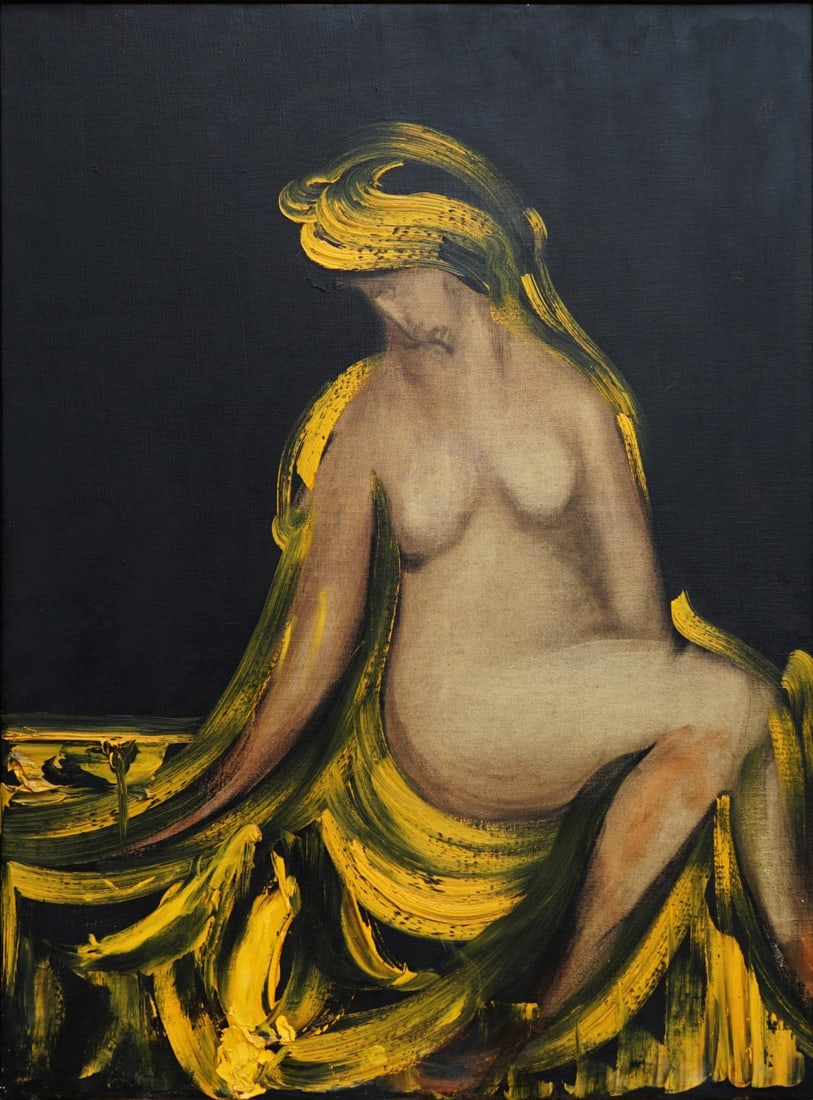 JOACHIM PROBST ( AMERICAN, 1913-1980).: 'Detail for the Horse of Destiny', 1966. Oil on canvas. Titled and dated lower right on label. Verso: Signed, dated, and titled. Property of New Rochelle, NY estate. Dimensions: 39.75" h x 29&quo