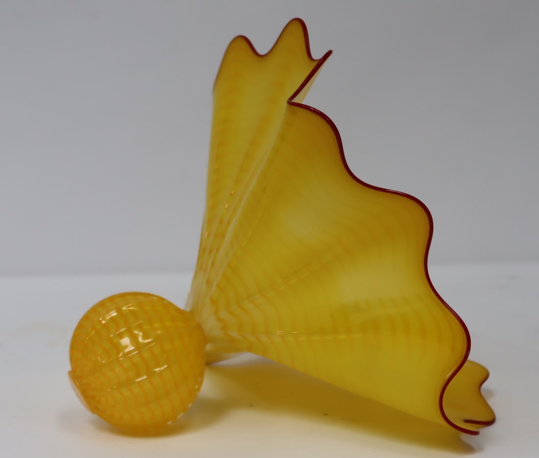 DALE CHIHULY (USA, Born 1941): "Buttercup Persian", hand blown glass. Signed and dated "PP 96" for Portland Press. From a New Rochelle, NY estate. - Dimensions: 9" h x 12" w x 10" d.