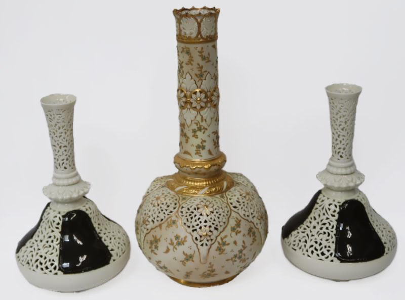 G & Co Porcelain Vase Together With A Pair Of (1 of 11)