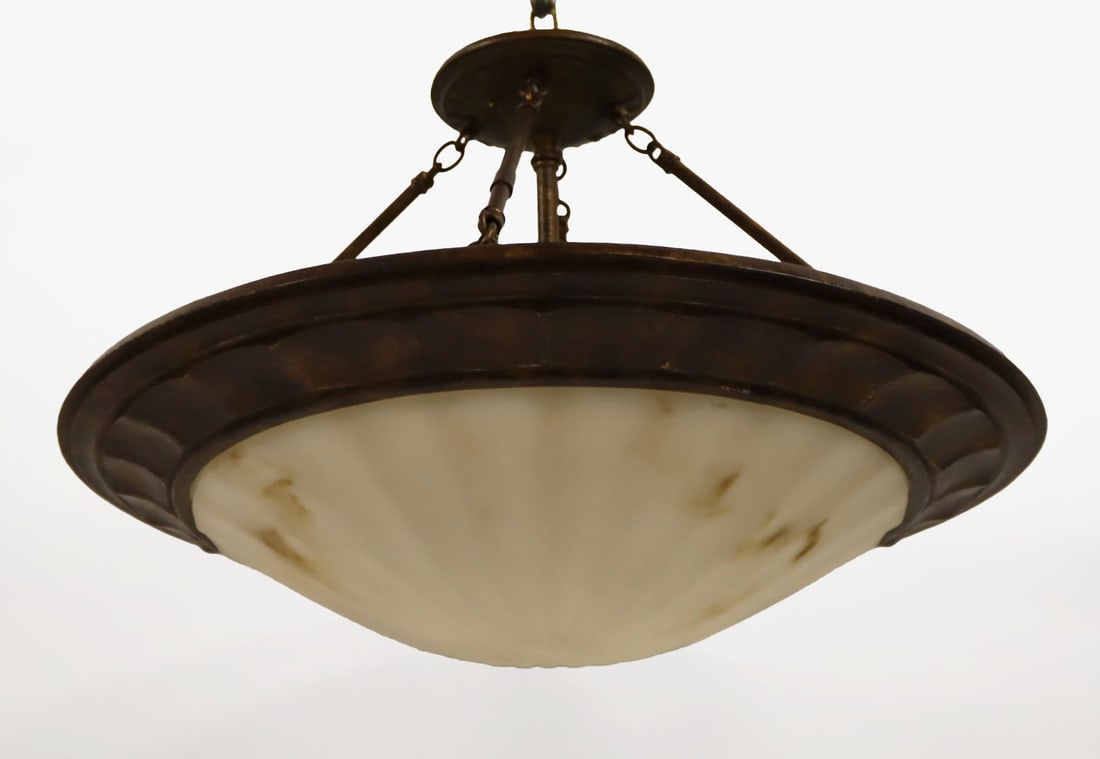 Vintage Alabaster Bowl Form Chandelier. (1 of 5)