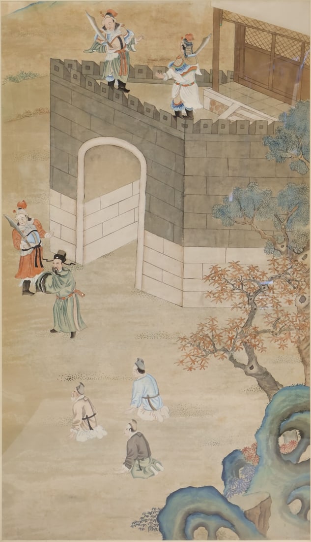 Large Chinese Painting of Soldiers and Nobles. (1 of 9)
