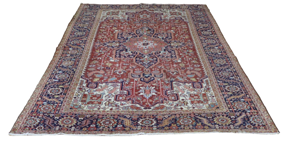 Antique & Finely Hand Knotted Heriz Carpet (1 of 8)