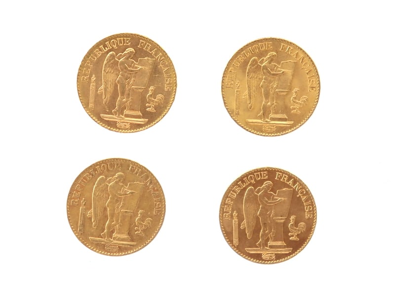 BULLION. (4) Asstd. Year 20F France Gold Coins (1 of 9)