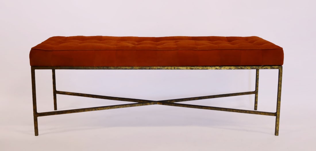 After Paul Mc Cobb Upholstered Gilt Metal (1 of 4)