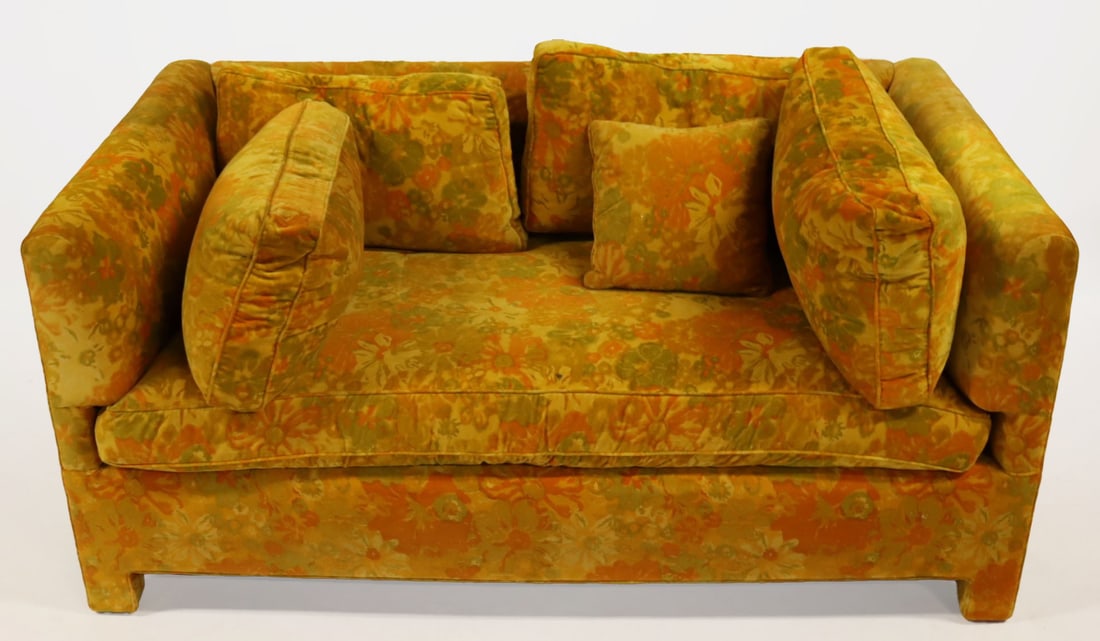 Midcentury Settee With Larsen Style Fabric. (1 of 6)