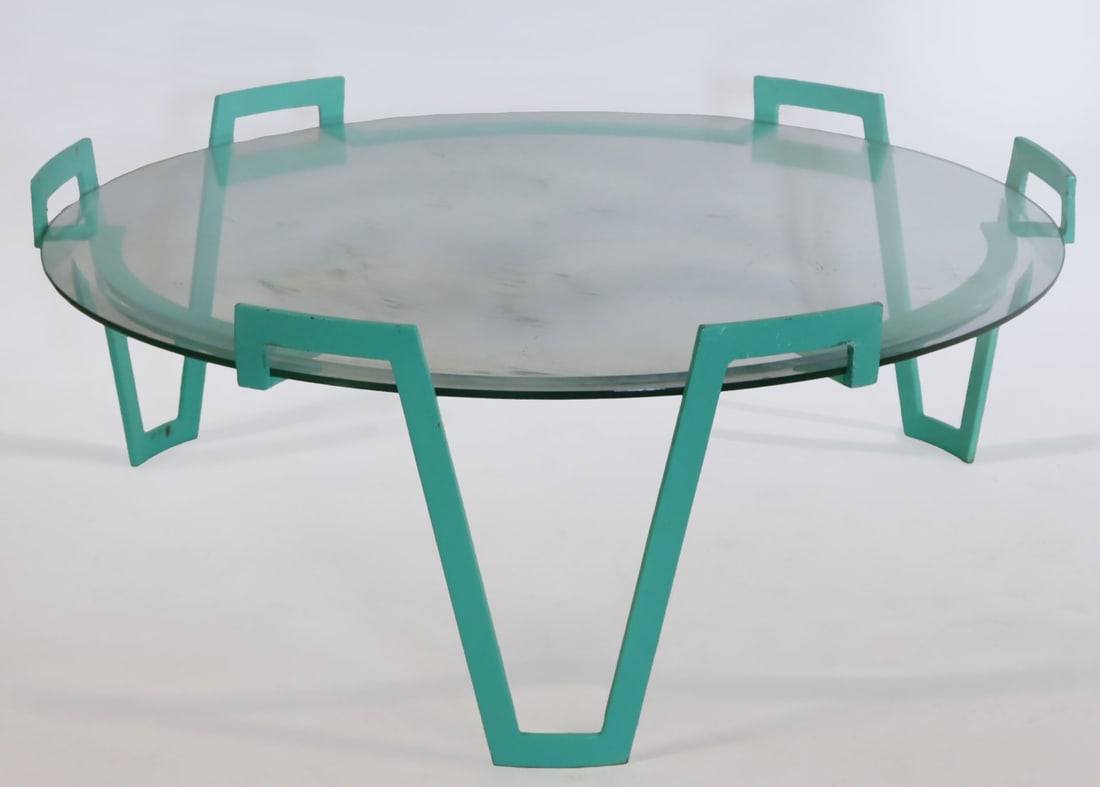 After Jean Royere Enameled Metal Coffee Table. (1 of 4)