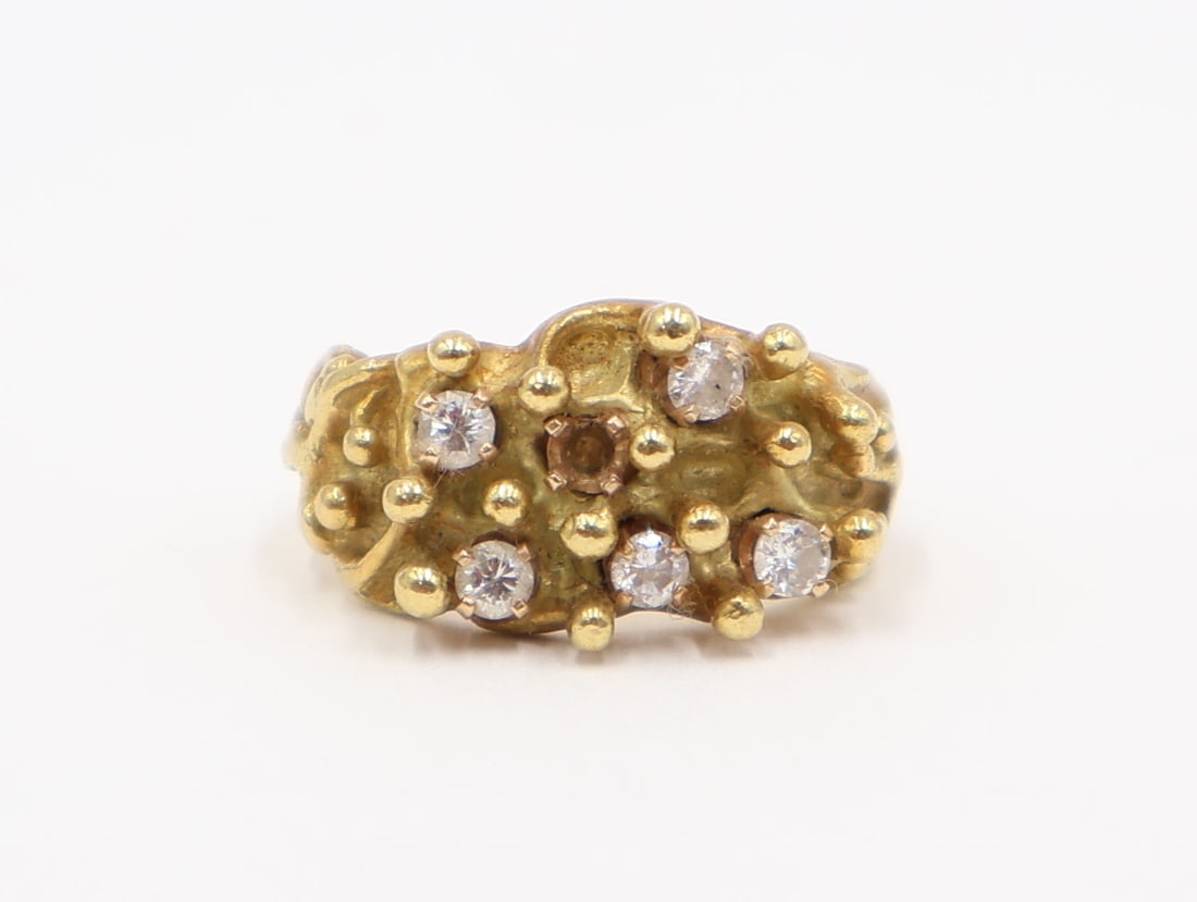 JEWELRY. Ed Wiener 18kt Gold and Diamond Ring. (1 of 7)