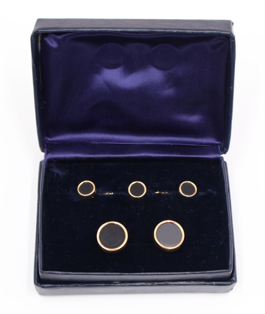 JEWELRY. Tiffany & Co. 14k Gold Cufflink and Stud (1 of 12)