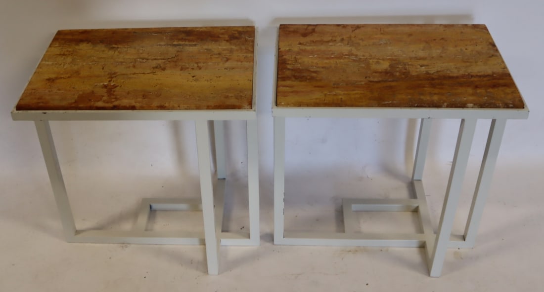 A Midcentury Style Pr Of Enameled Metal Tables (1 of 3)