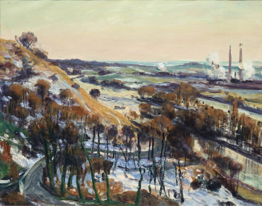 GASTON SEBIRE (FRENCH, 1920-2001).: 'Fin De Neige Sur la Seine, (End of Snow on the Seine)', 1971. Oil on canvas. Verso: Titled on canvas and dated on stretcher '10 Dec 71'. Provenance: Wally Findlay Galleries, NY. Property of a New Roc