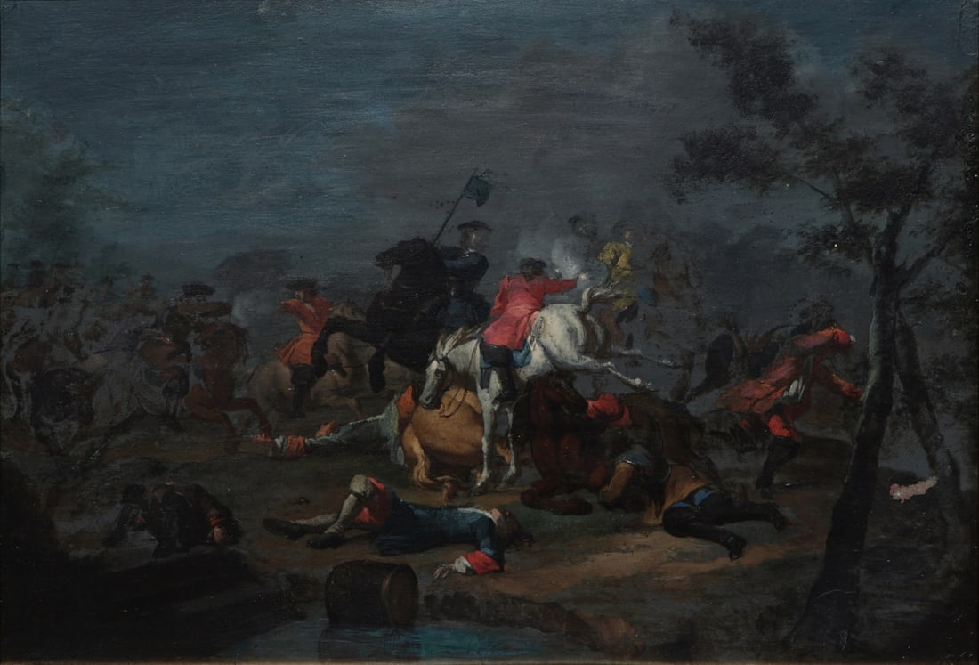 PAIR OF CIRCLE OF JAN VAN HUCHTENBURGH. (1 of 7)