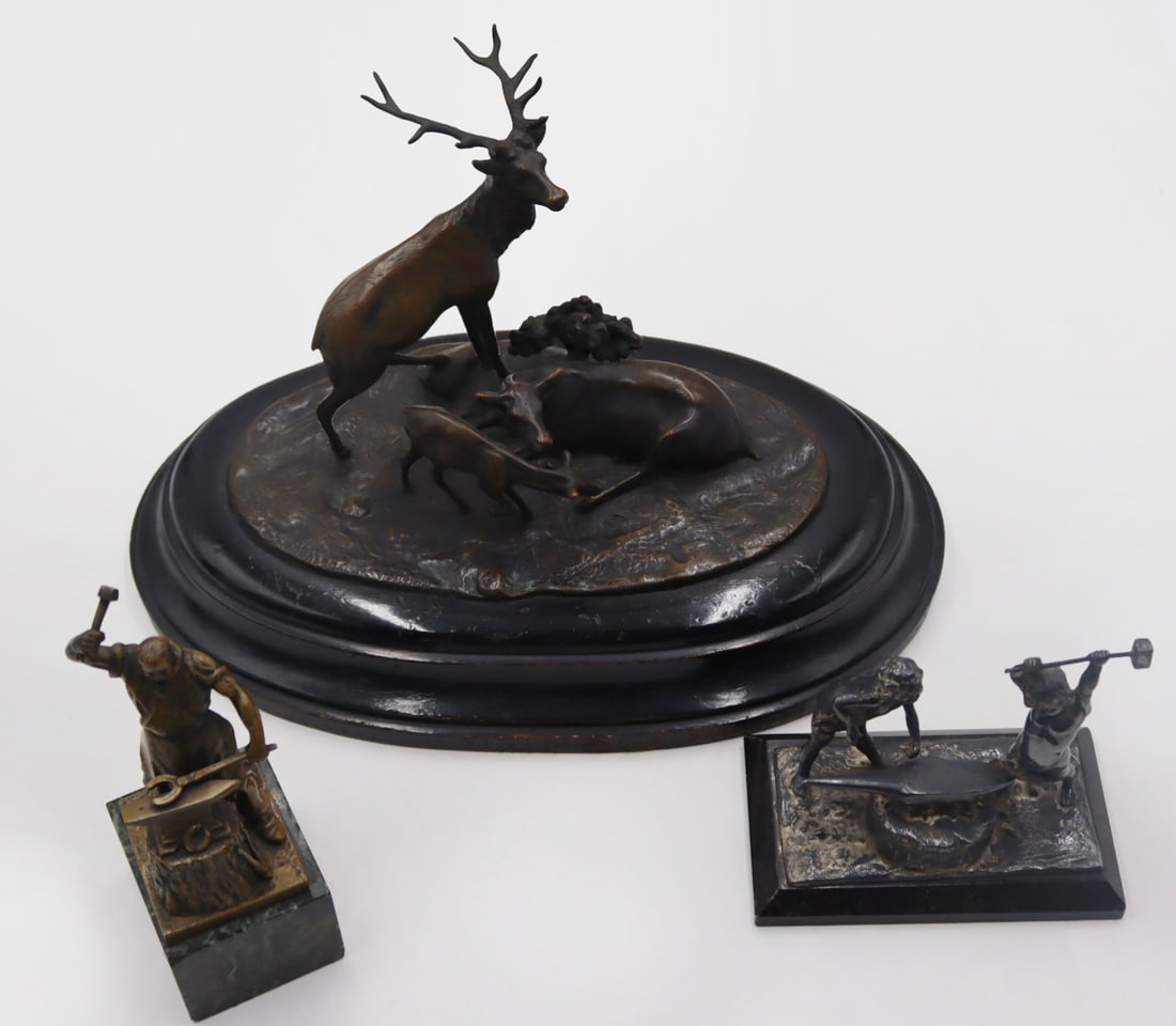 3 Bronzes Including KAUBA, Cherubs & a Blacksmith. (1 of 11)