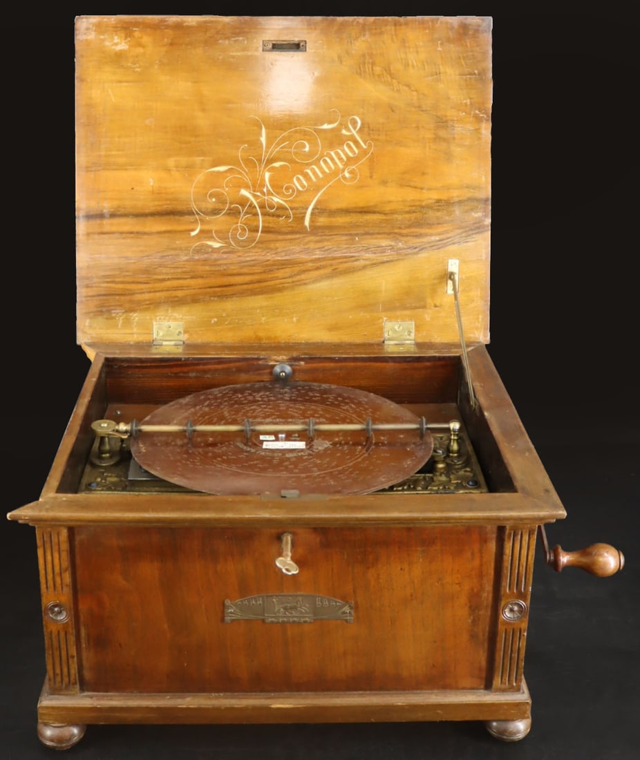 MONOPAL Antique Disc Music Box with 23 Discs. (1 of 11)