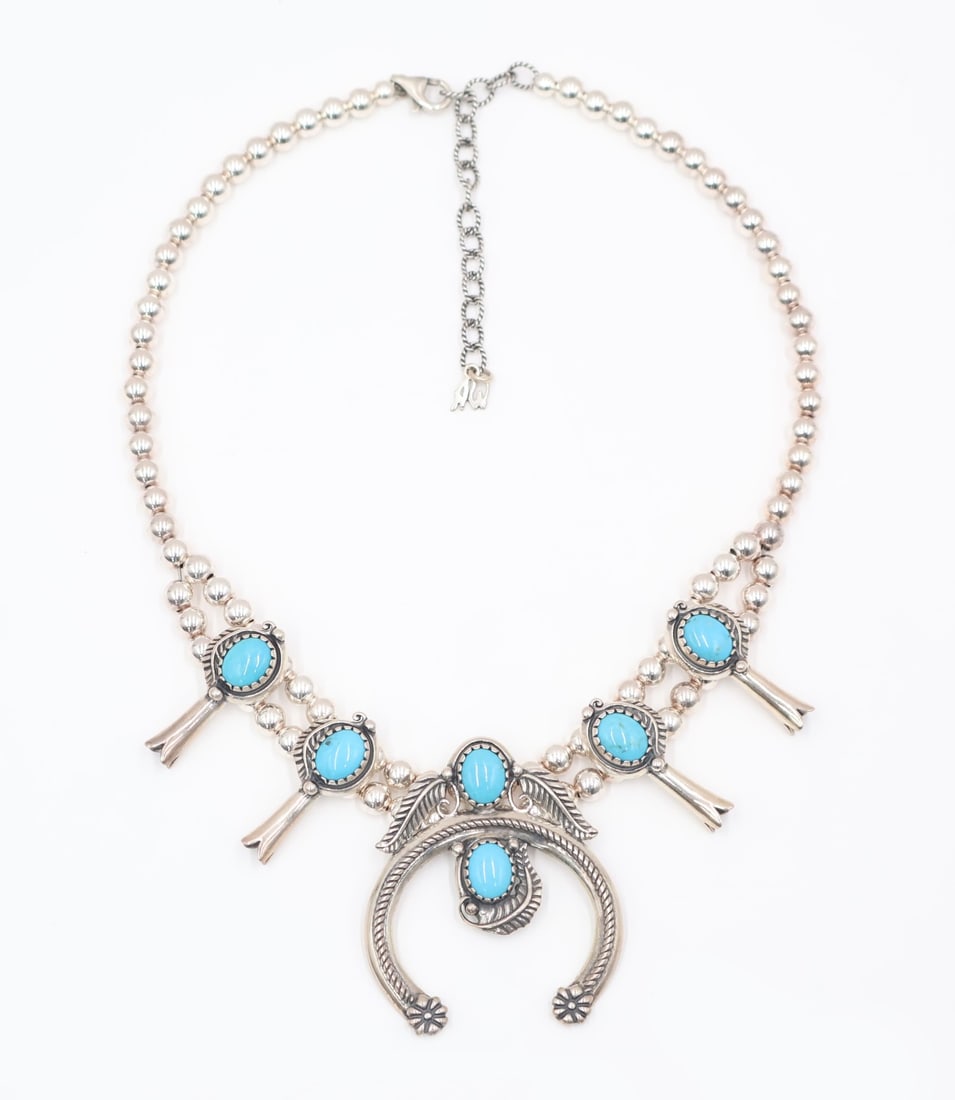 JEWELRY. Signed Sterling and Turquoise Squash (1 of 7)