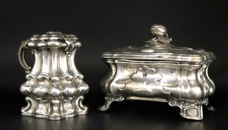 JUDAICA. Austrian Loth .812 Silver Etrog Box and (1 of 14)