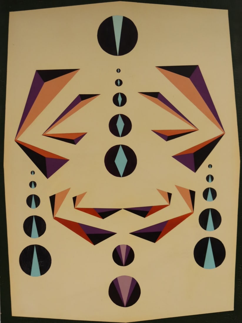 UNSIGNED. Oil On Canvas Abstract. (1 of 3)