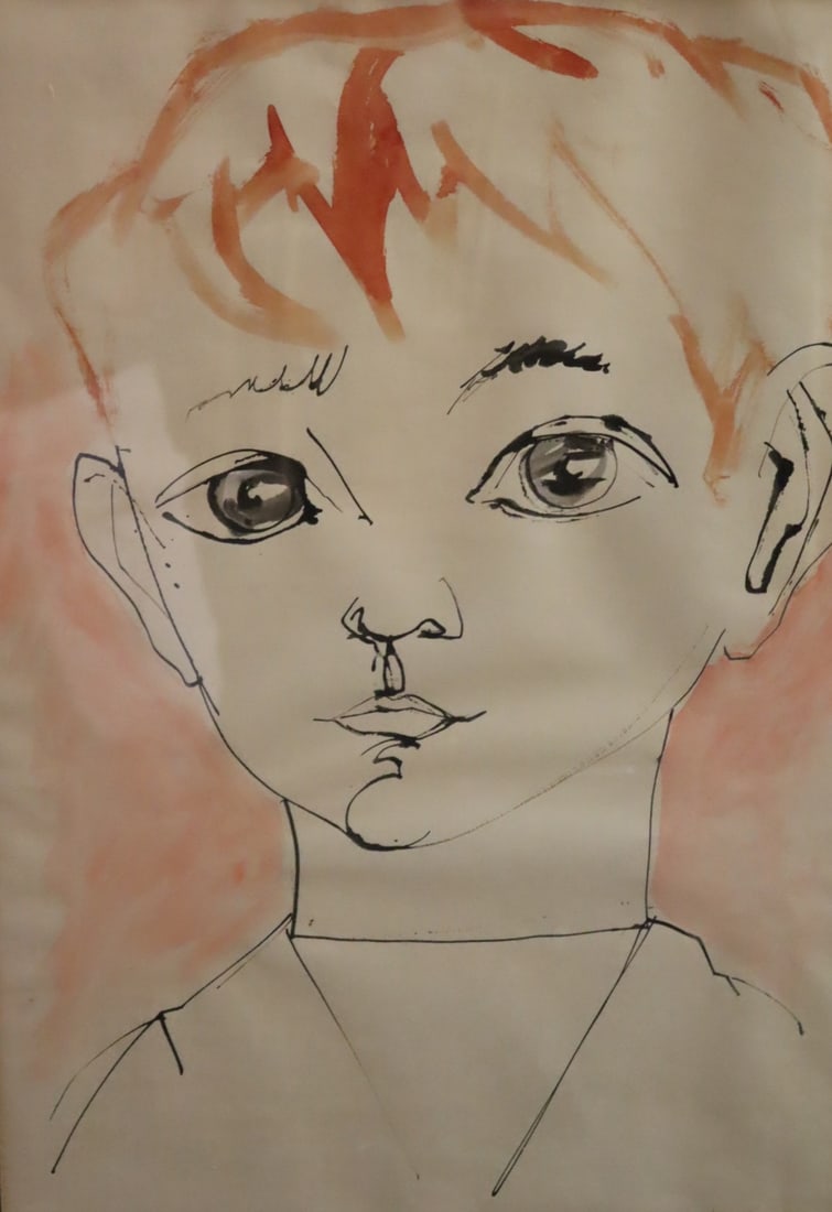 EUGENE KARLIN, Watercolor / Ink Portrait. (1 of 4)