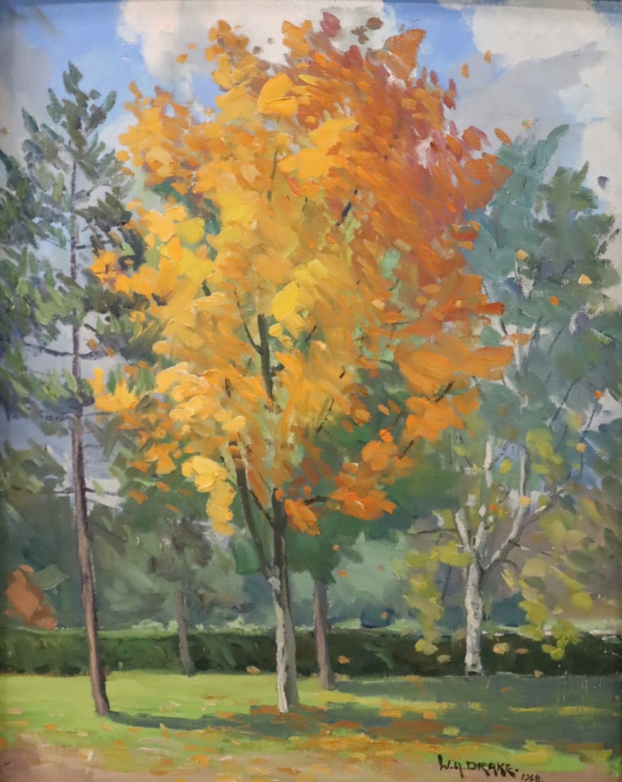 William Alexander Drake (US / Canada 1891-1979).: Signed oil on board trees. From the estate of William Drake. - Dimensions: 20" x 16" & Framed: 25" x 21"