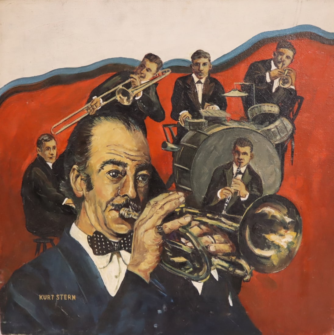 KURT STERN  Signed Oil On Canvas Musicians. (1 of 4)
