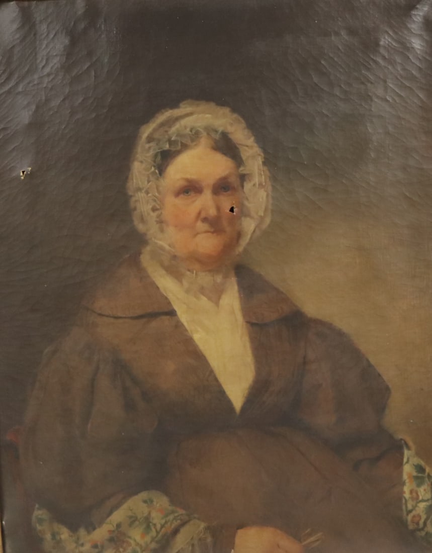 Antique American Oil On Canvas Portrait Of A Lady (1 of 6)