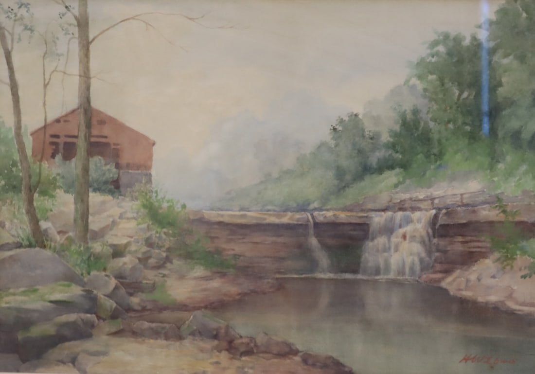 H. LEWIS Signed Watercolor Painting (1 of 3)
