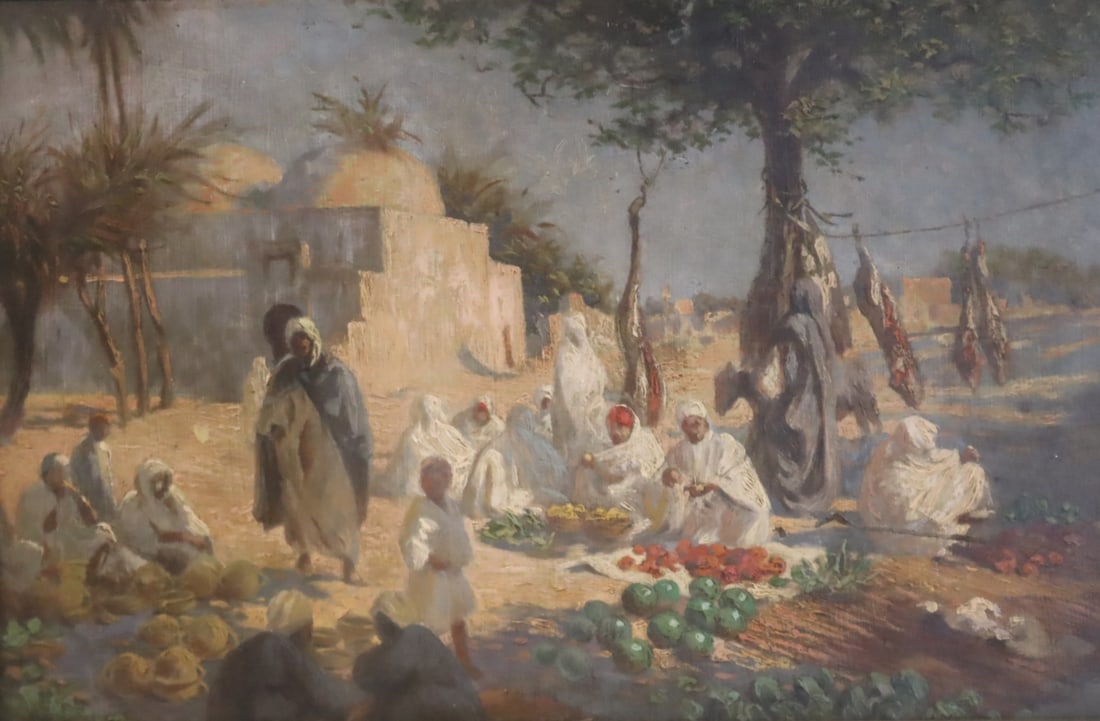 UNSIGNED Oil On Board Orientalist Scene. (1 of 7)