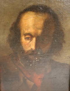 JOSEF DANHAUSER (Austria 1805 - 1845): Oil on board portrait of a gentleman. Apparently unsigned. From a Scarsdale estate. - Dimensions: 6.5" x 5" and Framed 12" x 11"