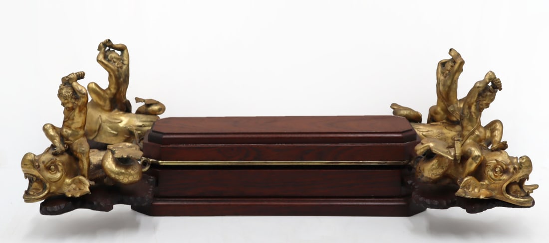 Antique & Fine Quality Bronze Mounted Hardwood (1 of 10)