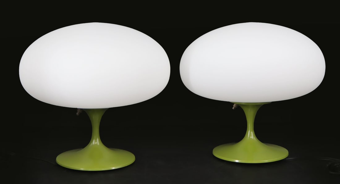 A Pr of Midcentury Style Olive Green Enameled (1 of 5)