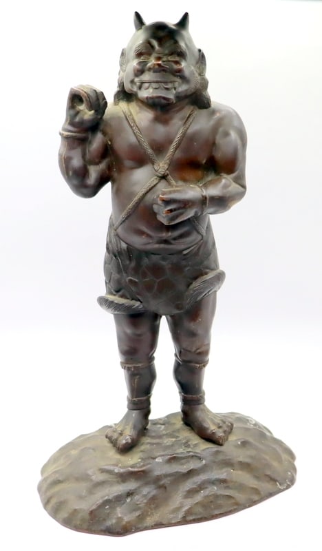 Impressive Japanese Bronze Oni Statue. (1 of 11)