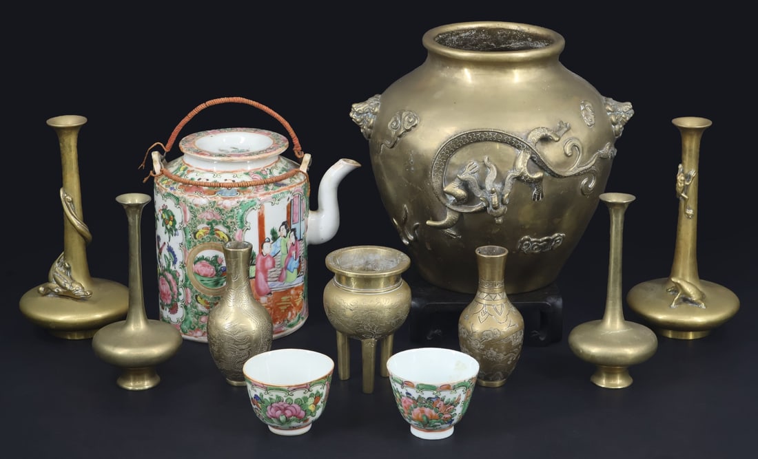 Grouping of Chinese Porcelains and Metalwares. (1 of 15)