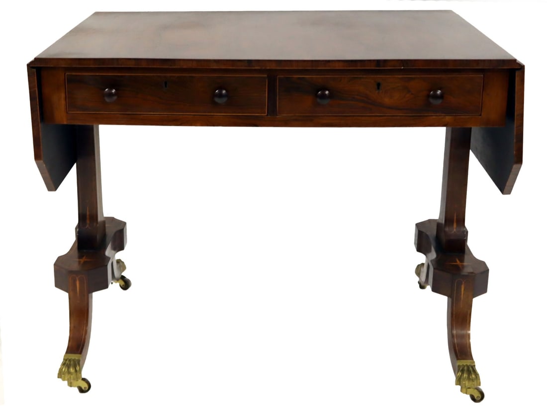Regency Rosewood Drop Side Sofa Table. (1 of 12)