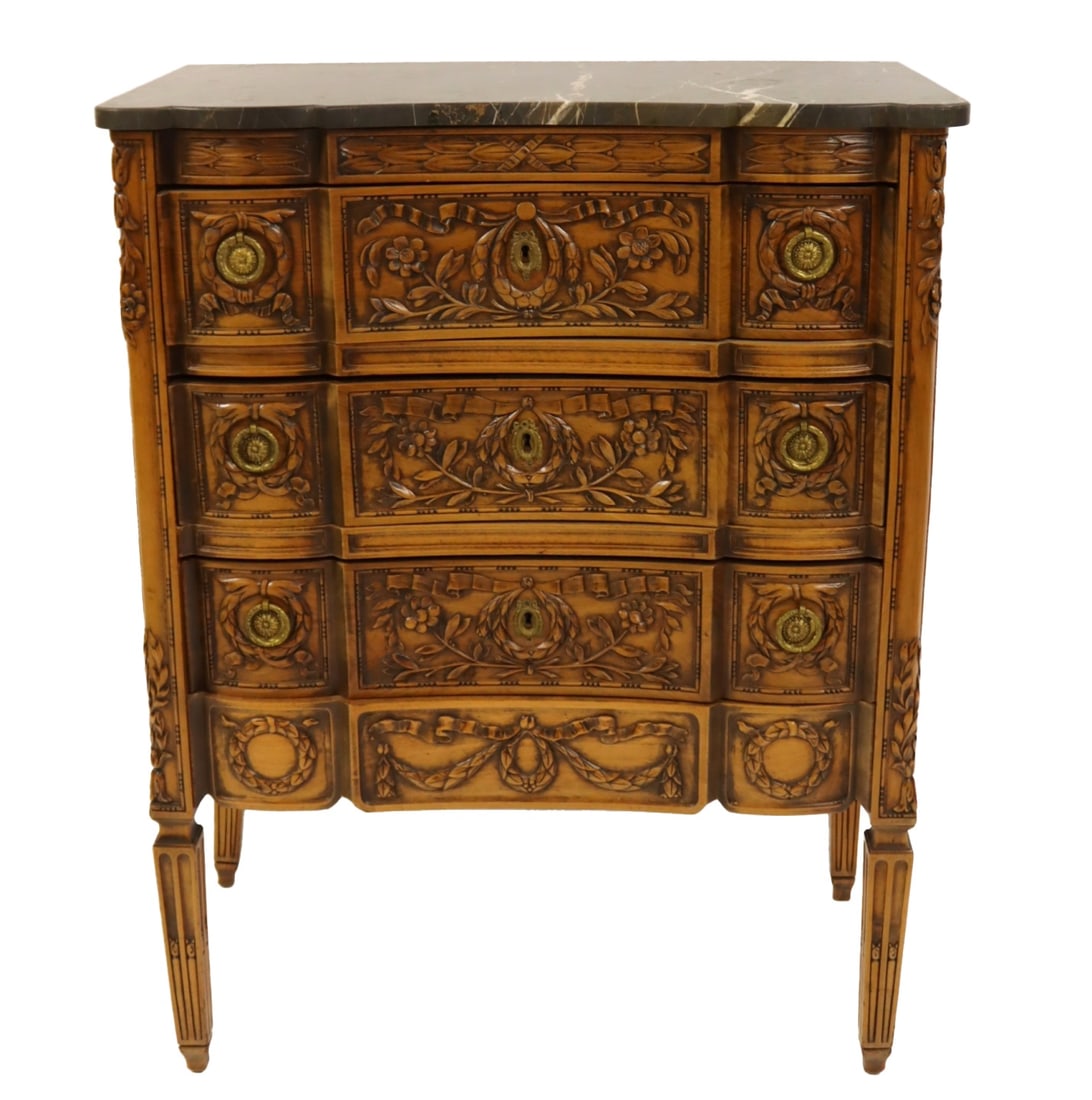 Antique & Finely Carved Continental Marbletop (1 of 7)