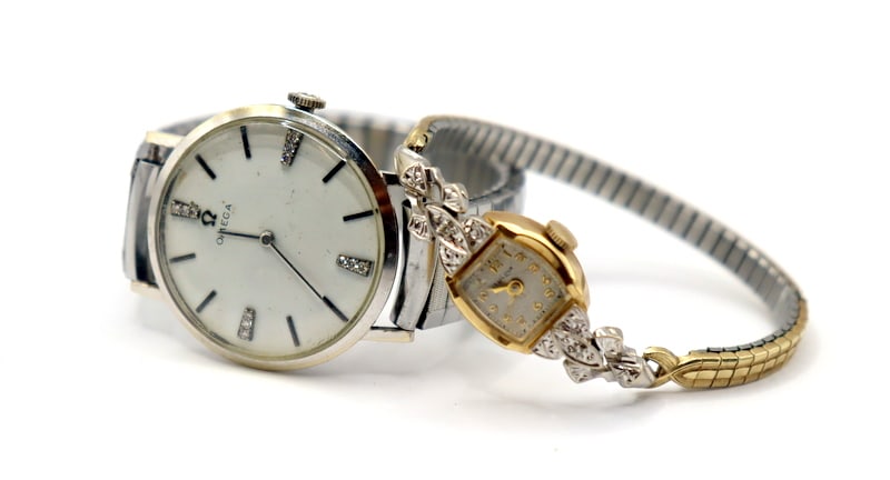 JEWELRY. Vintage Omega 14kt Gold Ultra Thin Watch. (1 of 14)