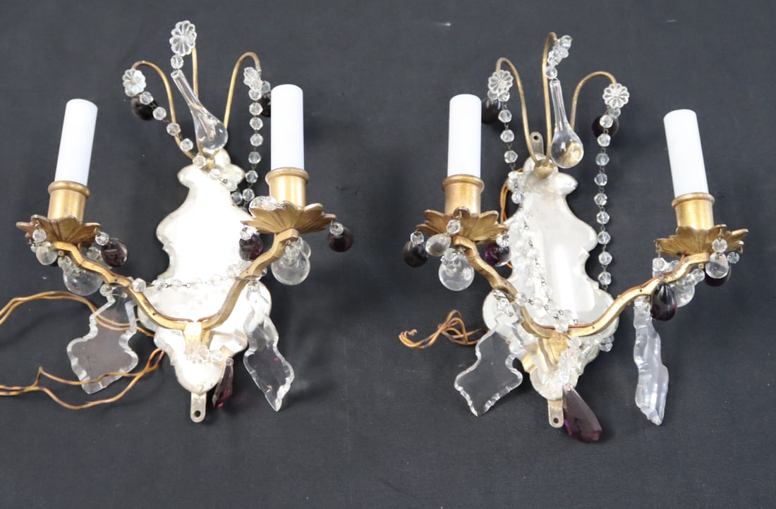 A Quality Pair Of Mirror Back Sconces . (1 of 2)