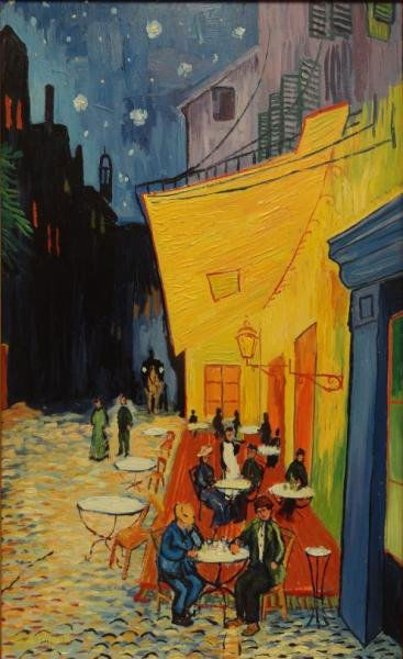 DE HORY, Elmyr. Oil on Canvas After Van Gogh.: Inscribed "Vincent" lower left. Signed "Elmyr" and dated 1969 verso. Elmyr De Hory, Hungarian, 1906 - 1976. From a Weston, CT estate. Dimensions: 36" high x 24" wide. Condition: Good.