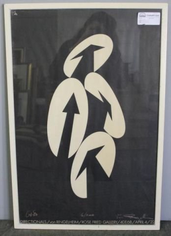 VON RINGELHEIM, Paul. Exhibition Poster for: Rose Fried Gallery. Signed lower right; numbered "6/200" lower center and initialed in the lower and upper left corners. Paul Von Ringelheim, American, 1933 - 2003. From a storage warehouse. Dimension