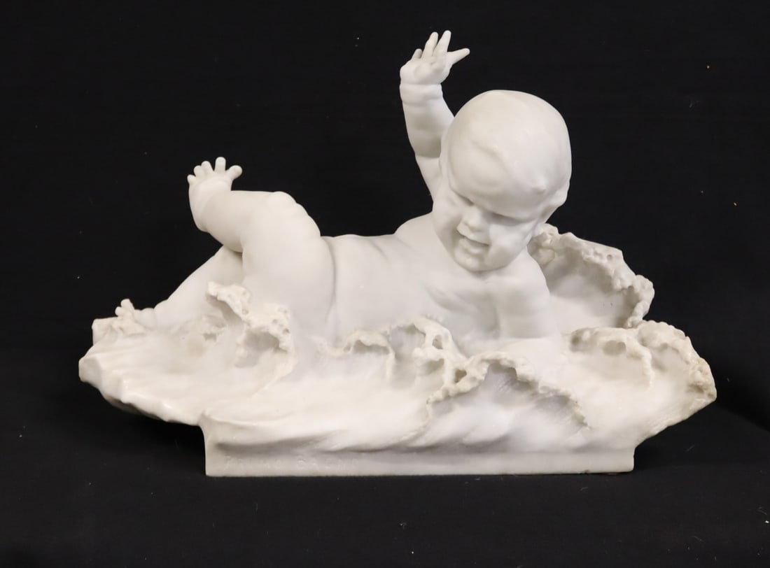 FELICE CARSELLI Signed Marble Sculpture. (1 of 16)