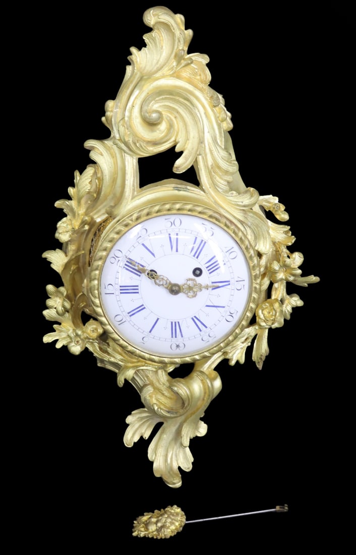 Louis XV Style Gilt Bronze Cartel Clock. (1 of 5)