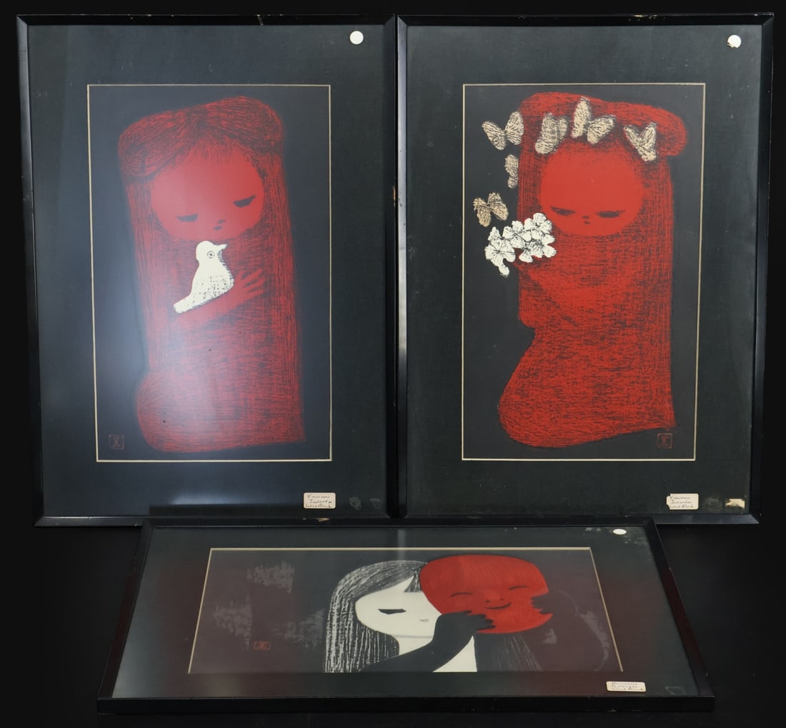 (3) Kaoru Kawano Woodblock Prints. (1 of 6)